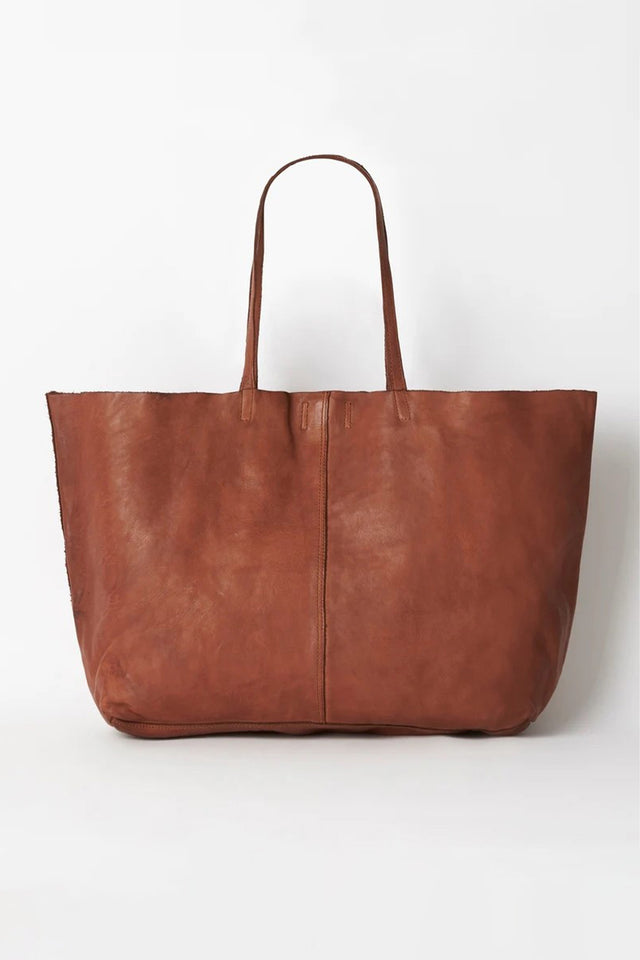 Makalu Cognac Large Leather Tote Bag