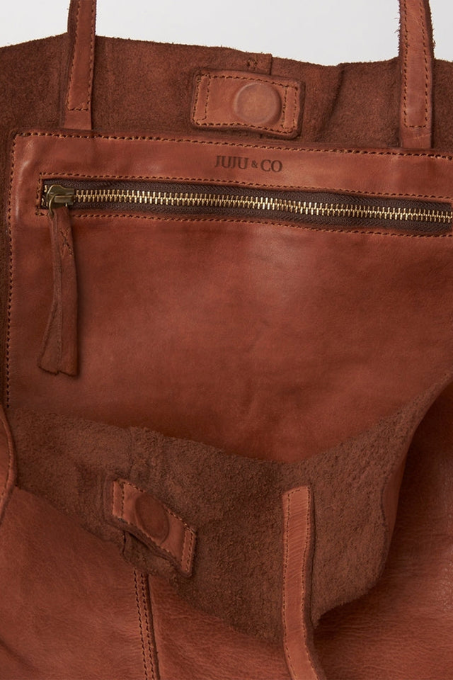 Makalu Cognac Large Leather Tote Bag image 4