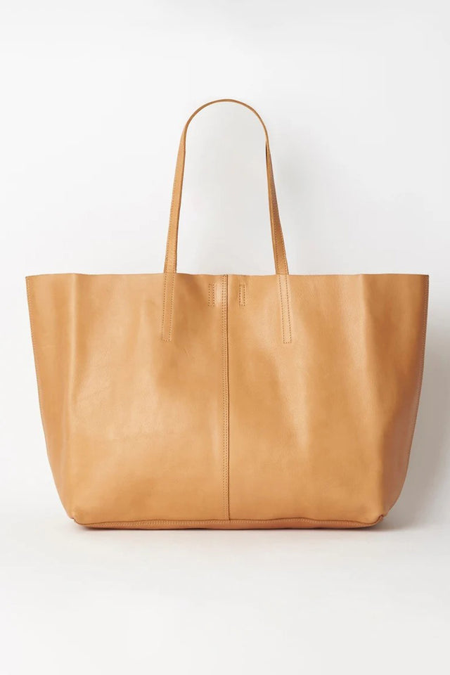 Makalu Tan Large Leather Tote Bag image 1