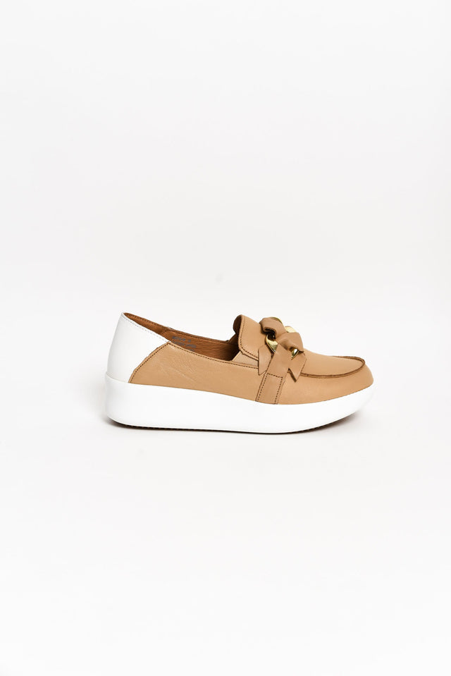 Malia Camel Leather Platform Loafer image 6