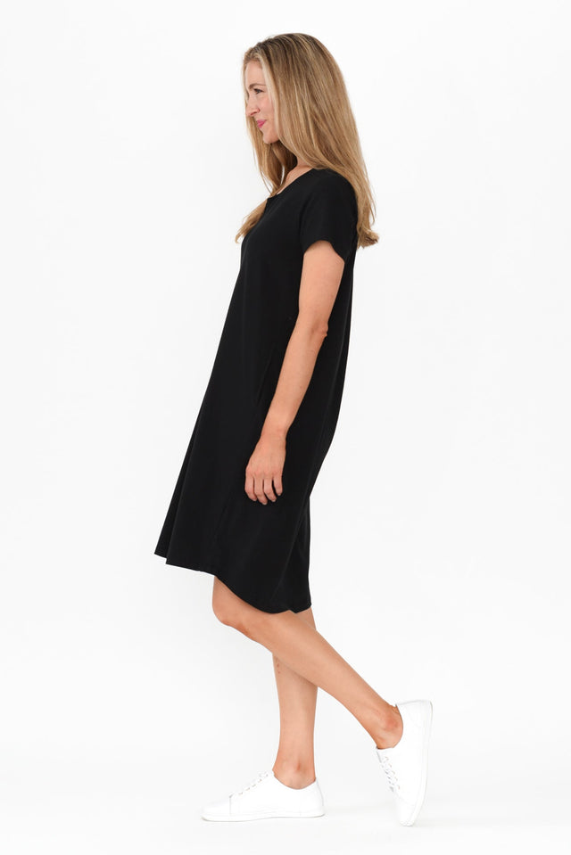 Mandy Black Cotton Tee Dress image 5