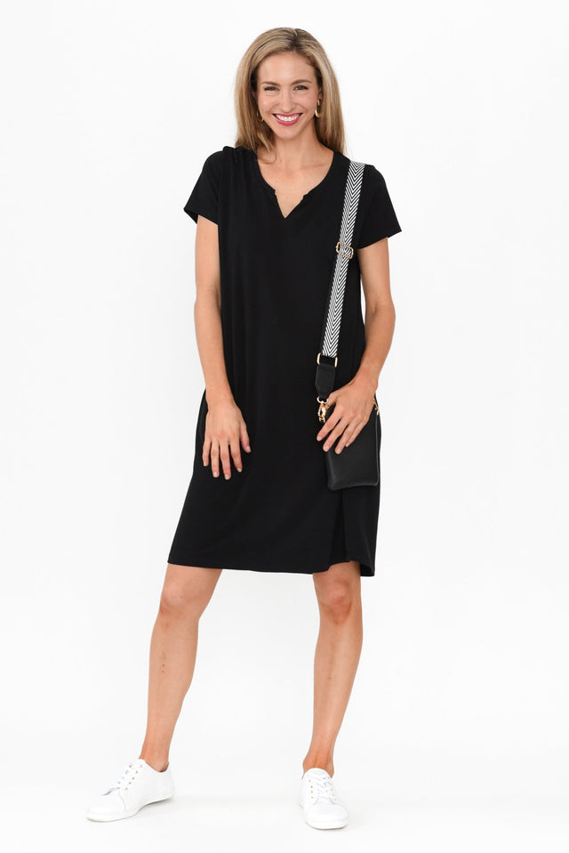 Mandy Black Cotton Tee Dress image 5