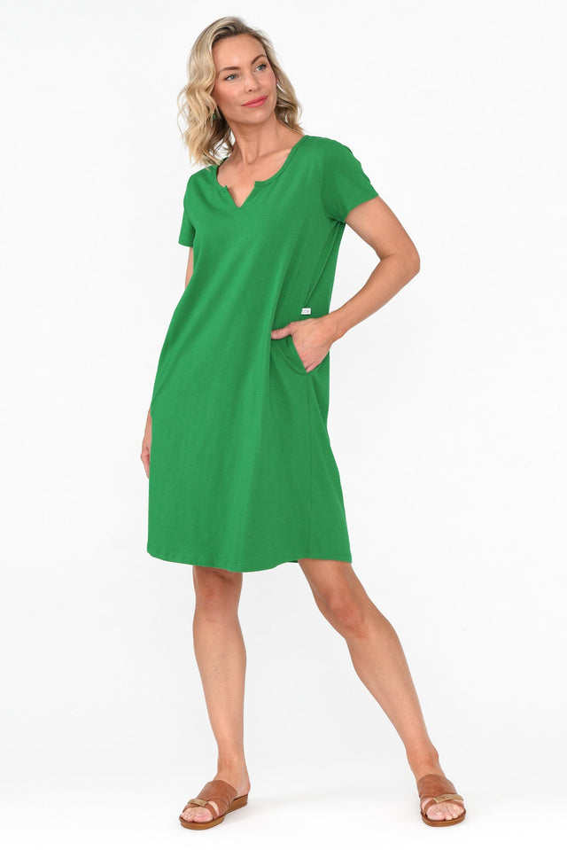 Mandy Green Cotton Tee Dress image 7