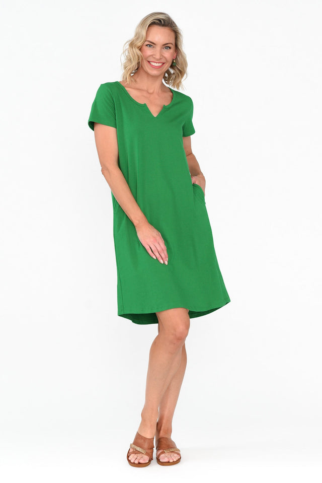 Mandy Green Cotton Tee Dress banner image