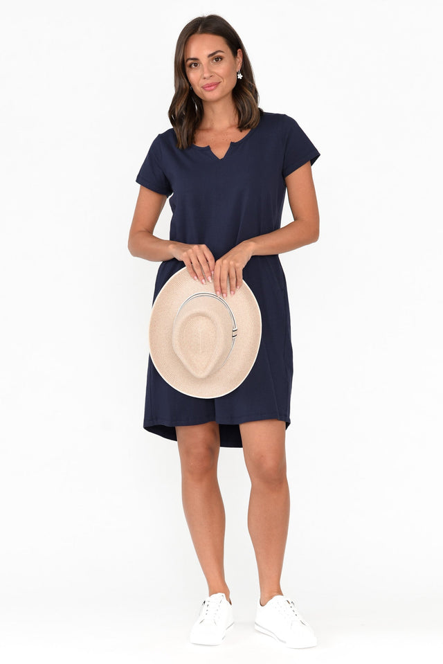 Mandy Navy Cotton Tee Dress banner image