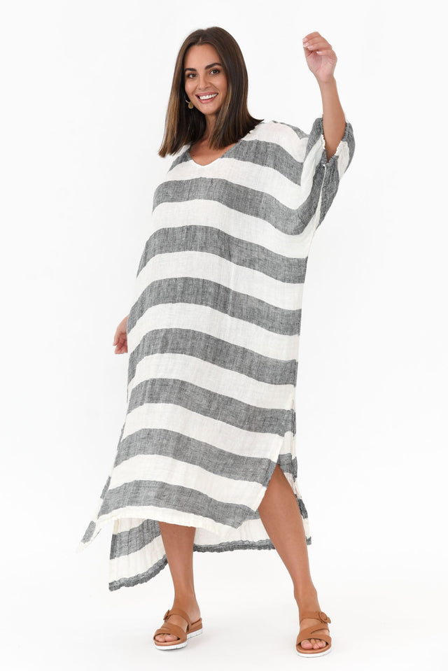 Marcel Black Stripe Linen Dress image 3