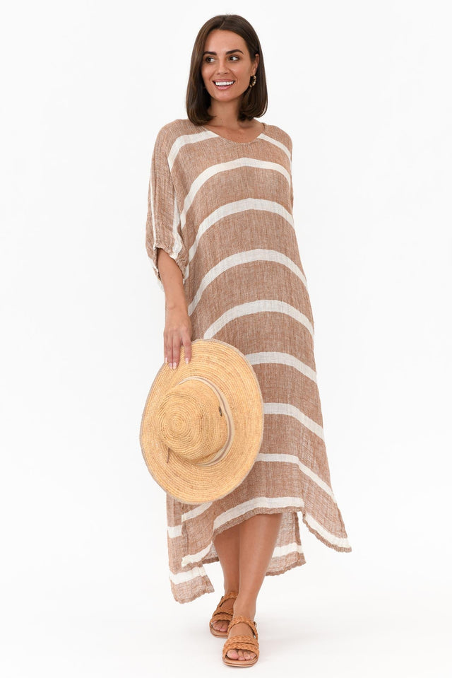 Marcel Rust Stripe Linen Dress