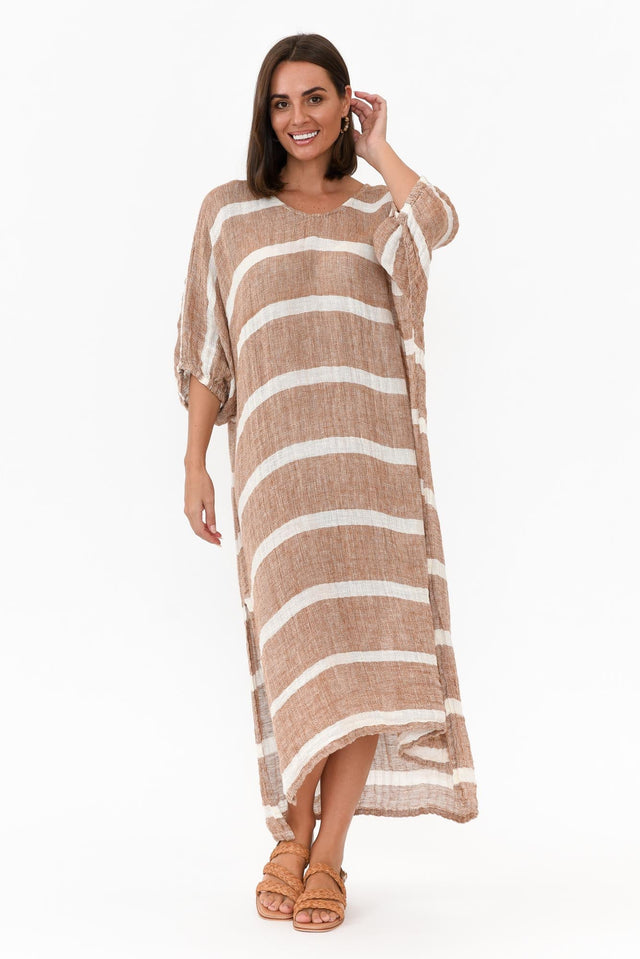 Marcel Rust Stripe Linen Dress image 6