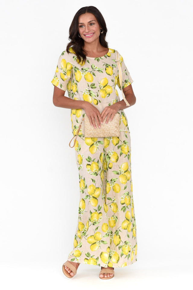 Marceline Citrus Blossom Linen Top banner image