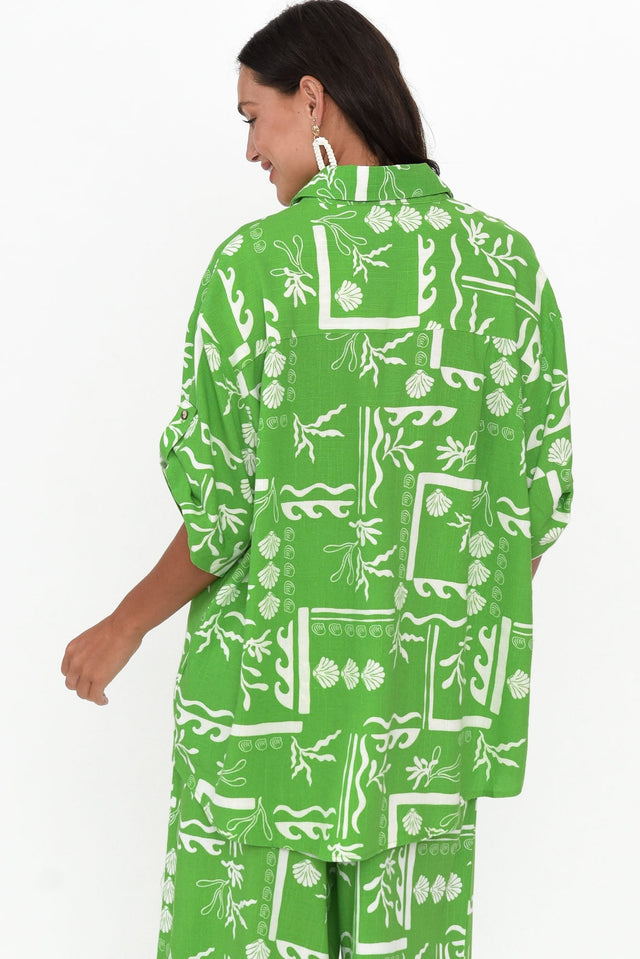 Mariposa Green Seashell Collared Shirt image 4