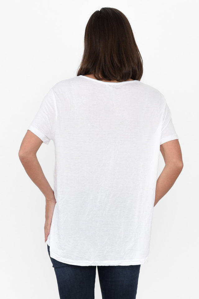Marley White Crinkle Cotton Short Sleeve Top image 6