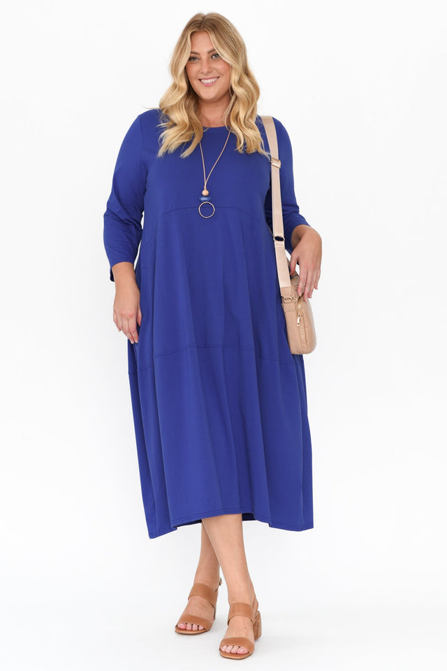 Marlyn Cobalt Cotton Blend Balloon Dress