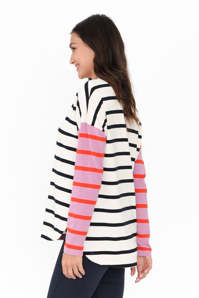 Marta Multi Stripe Cotton Long Sleeve Tee