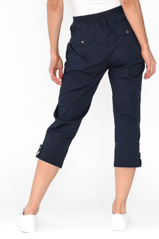 Marta Navy Cotton 3/4 Pants