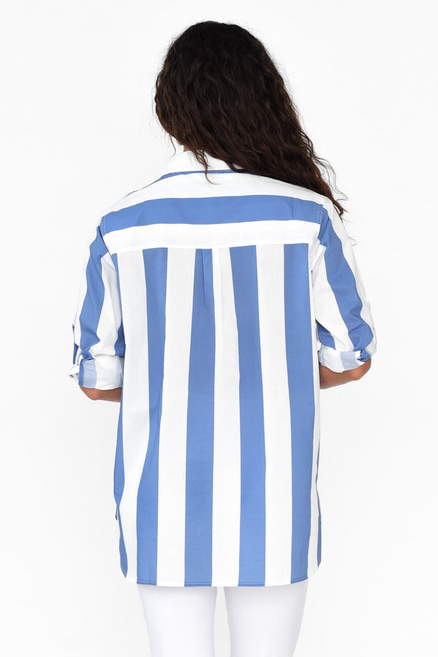 Maryann Blue Stripe Cotton Shirt