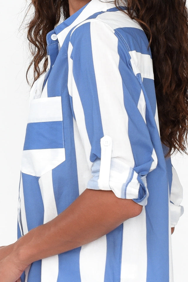 Maryann Blue Stripe Cotton Shirt