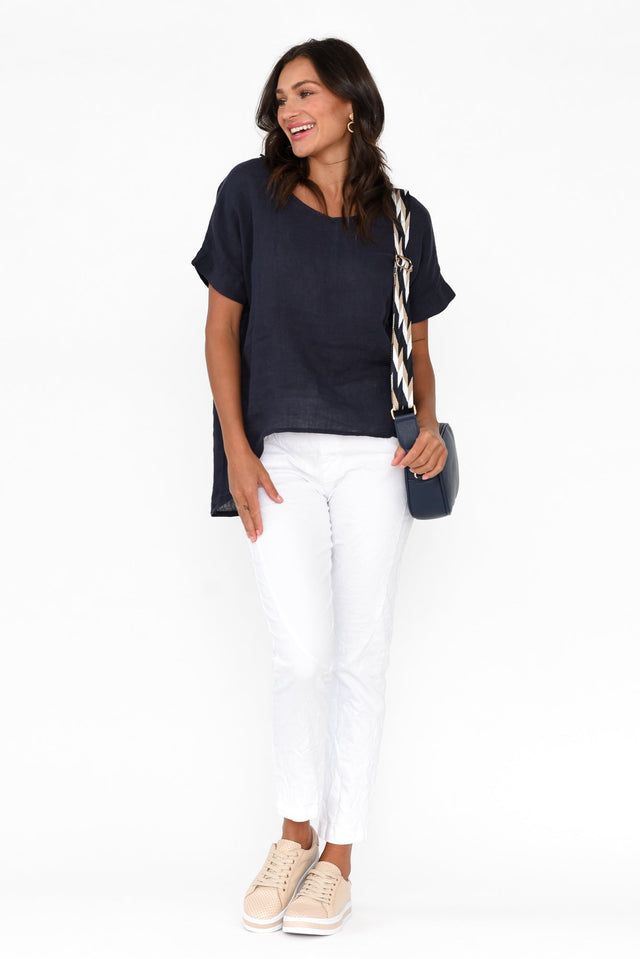 Matisse Navy Linen Hi Lo Top banner image