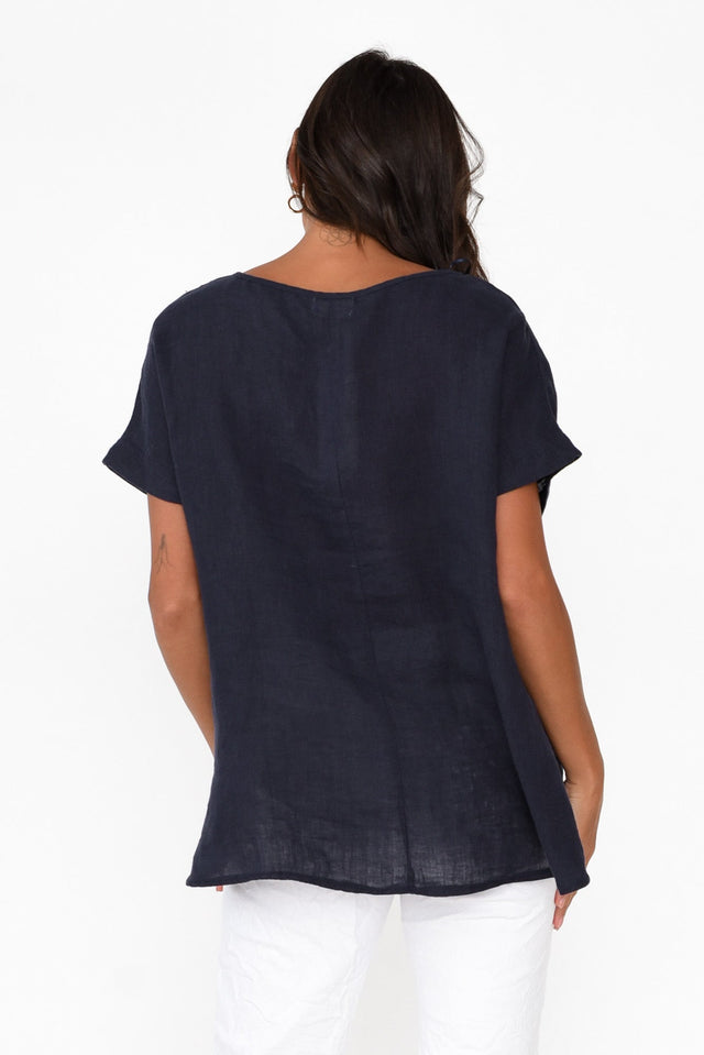 Matisse Navy Linen Hi Lo Top image 4