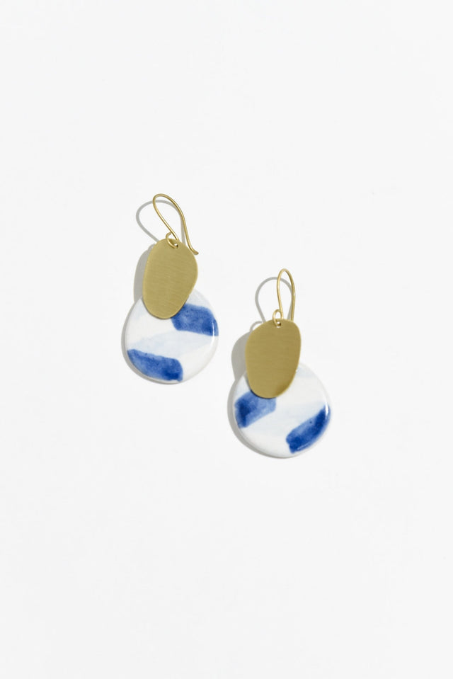 Mattea Blue Abstract Drop Earrings image 1