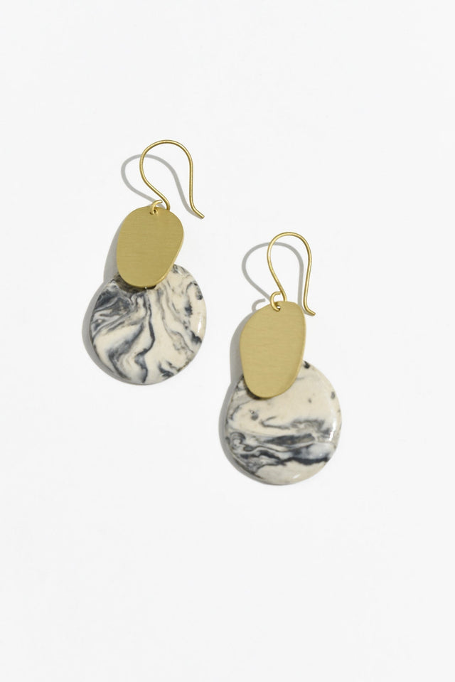 Mattea Grey Marble Drop Earrings image 1