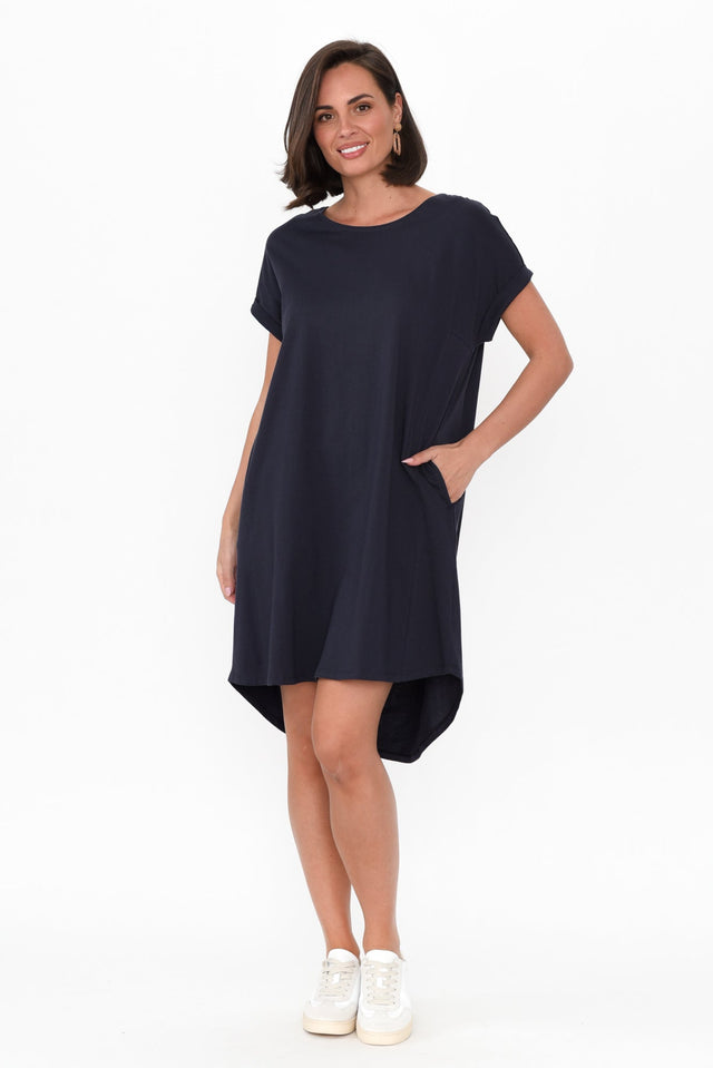 Maxine Charcoal Cotton T-Shirt Dress image 7