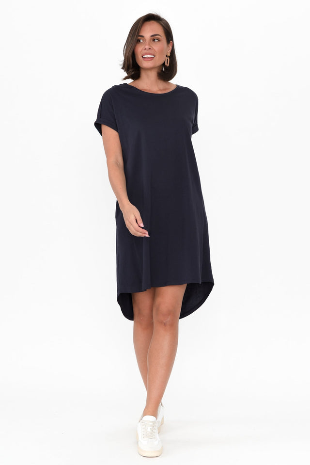 Maxine Charcoal Cotton T-Shirt Dress