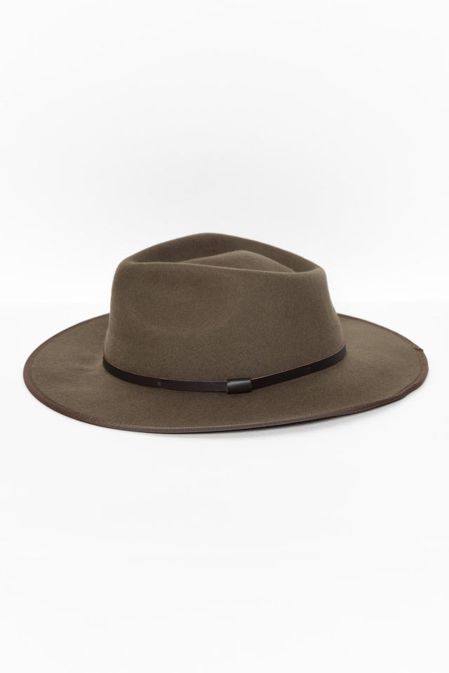 Meribel Taupe Wide Brim Fedora image 2