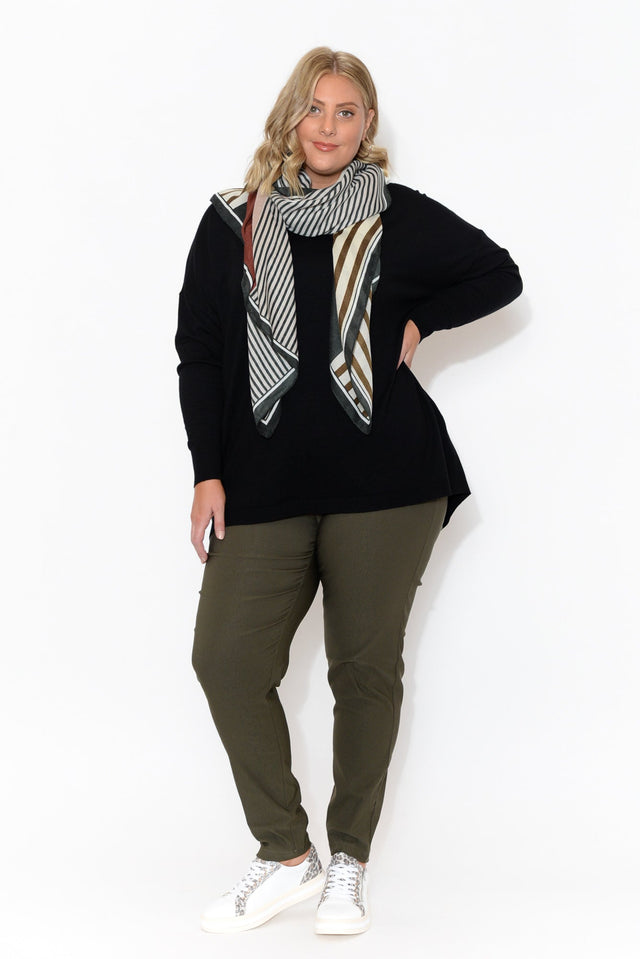 Meryl Black Wool Blend Drape Sweater image 8