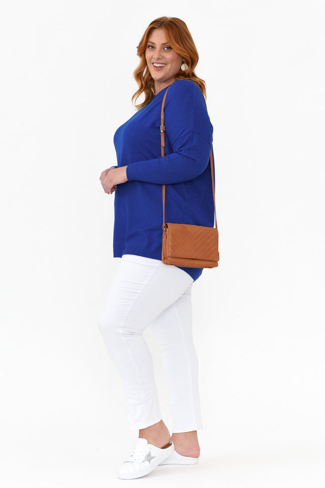 Meryl Cobalt Wool Blend Drape Sweater image 9