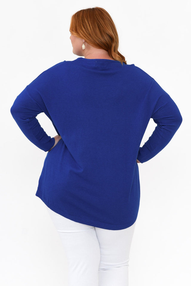 Meryl Cobalt Wool Blend Drape Sweater
