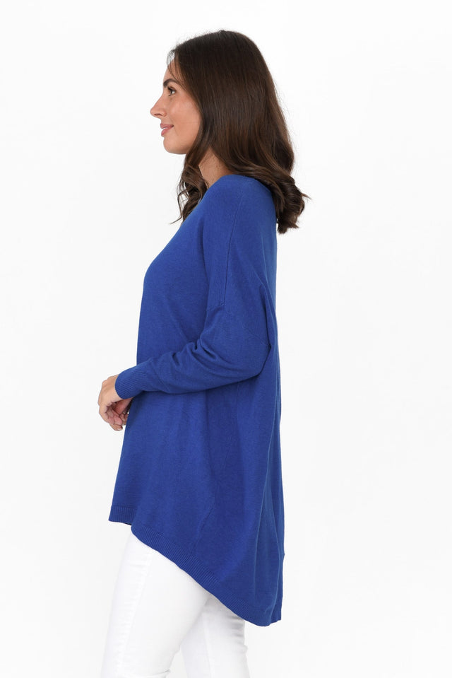 Meryl Cobalt Wool Blend Drape Sweater image 4