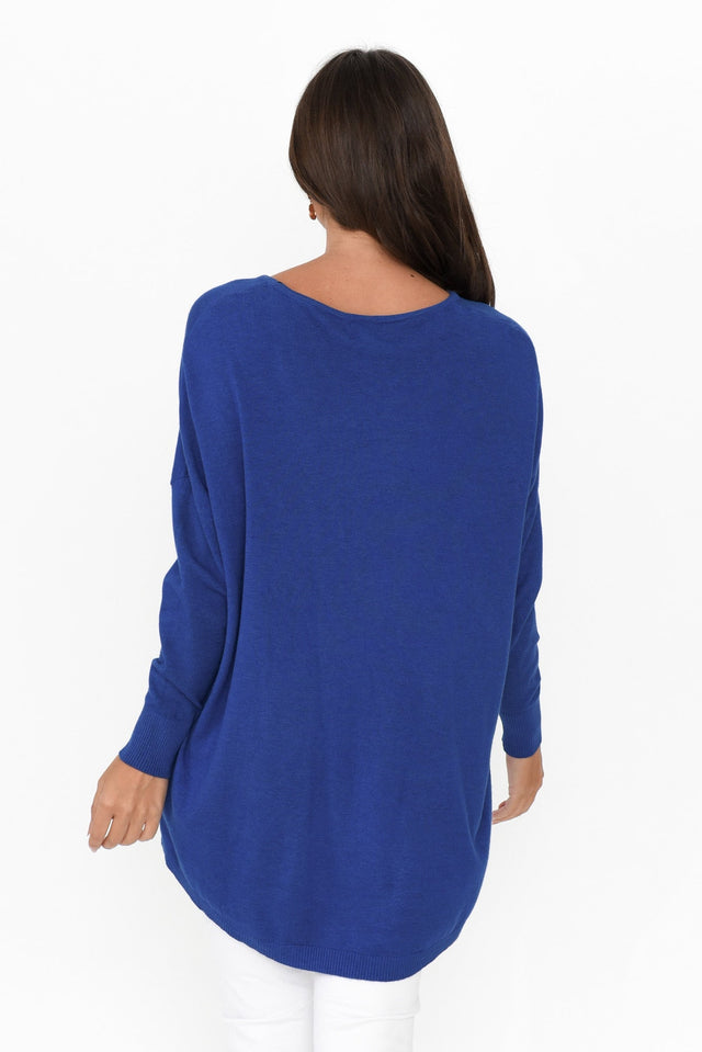 Meryl Cobalt Wool Blend Drape Sweater image 5