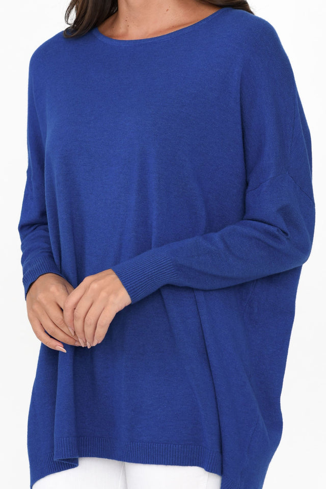 Meryl Cobalt Wool Blend Drape Sweater image 6