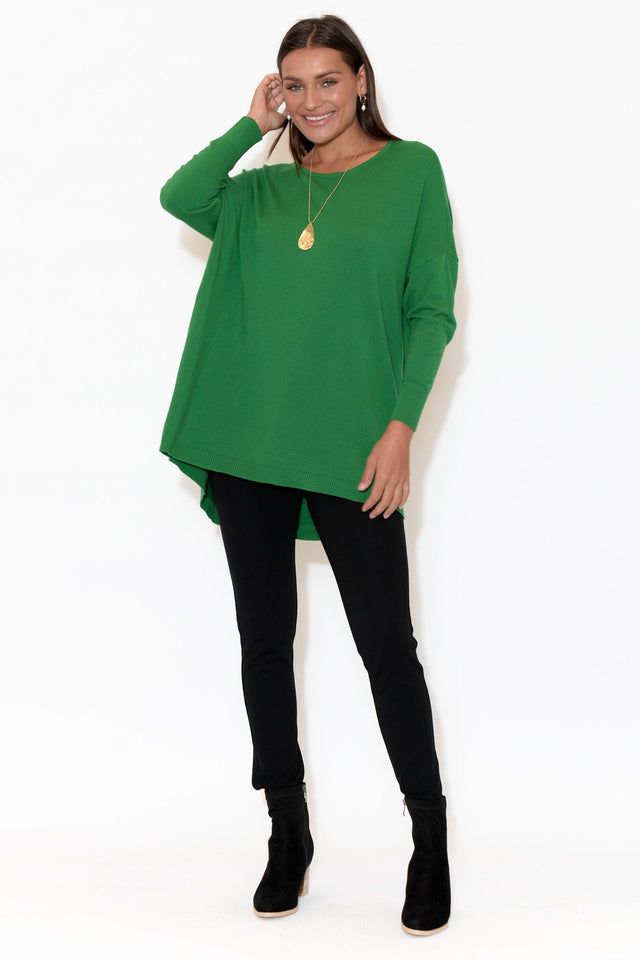 Meryl Green Wool Blend Drape Sweater