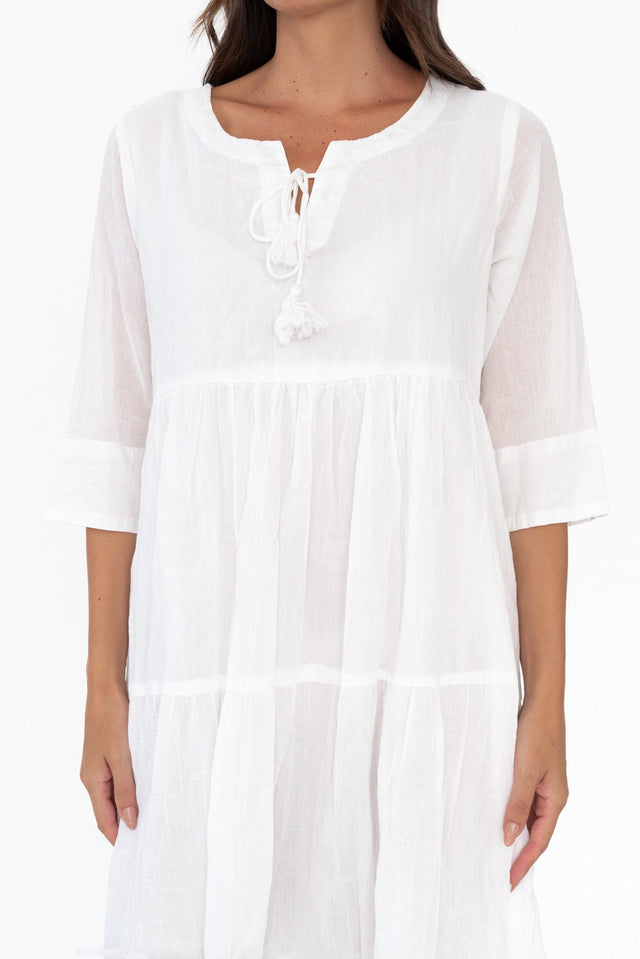 Milana White Crinkle Cotton Dress