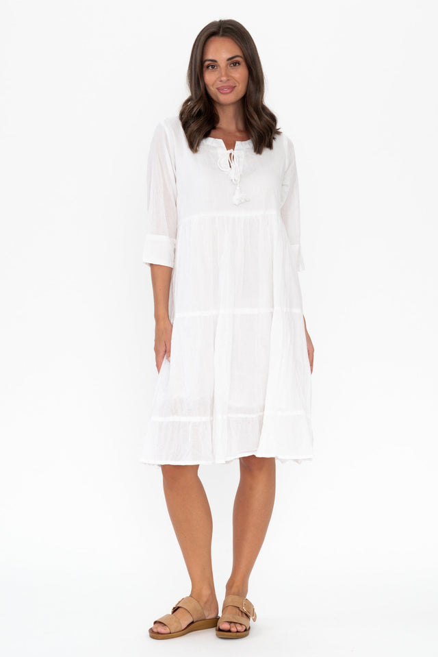 Milana White Crinkle Cotton Dress