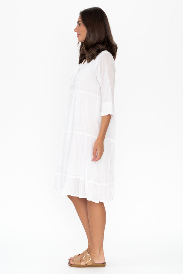 Milana White Crinkle Cotton Dress