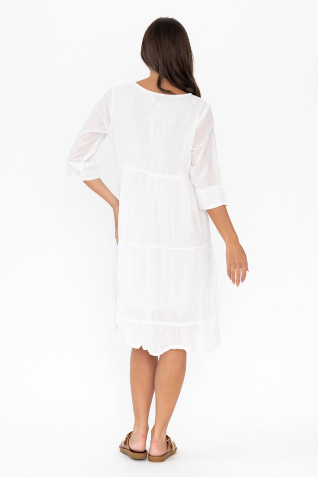 Milana White Crinkle Cotton Dress