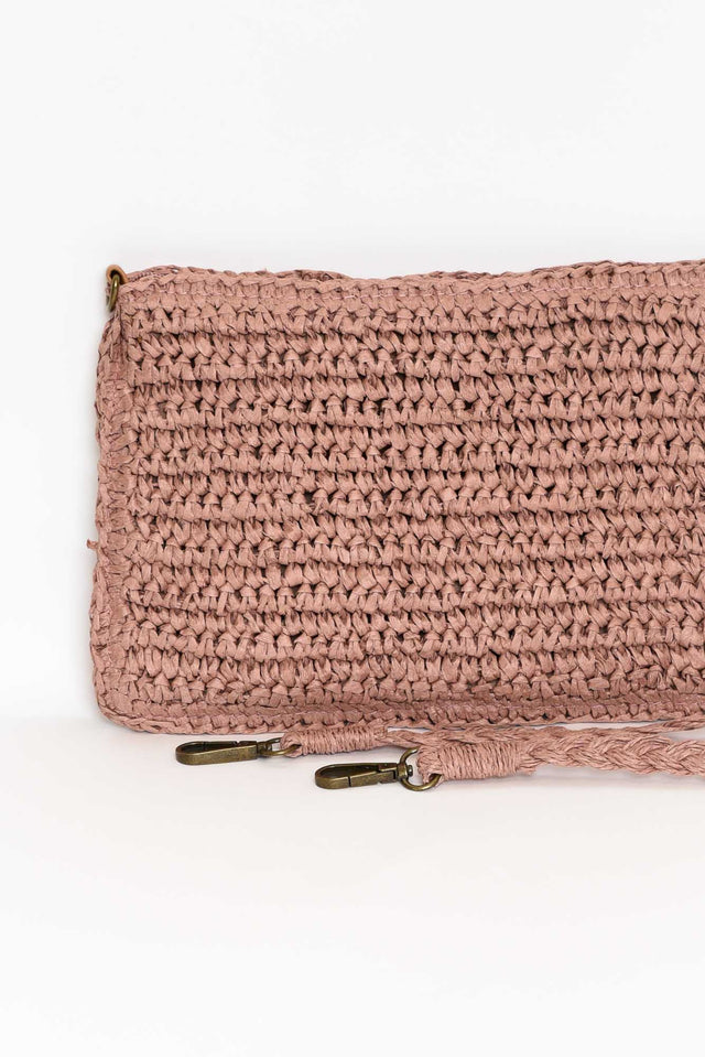 Milani Mauve Straw Shoulder Bag