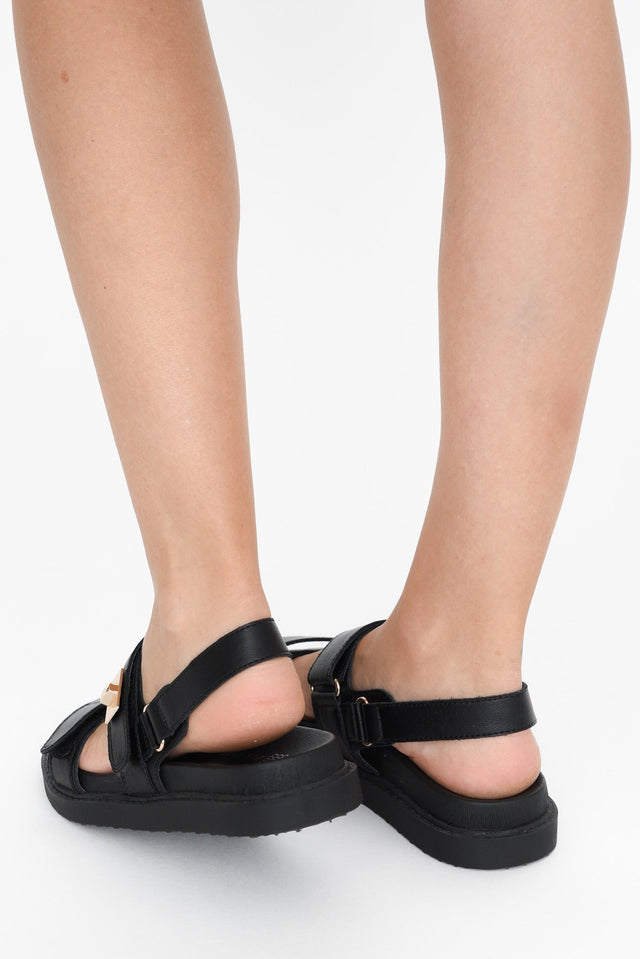 Milly Black Leather Sandal