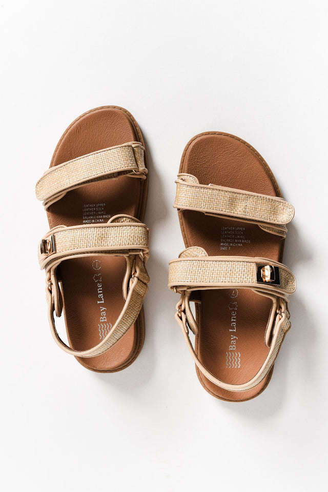 Milly Natural Raffia Leather Sandal