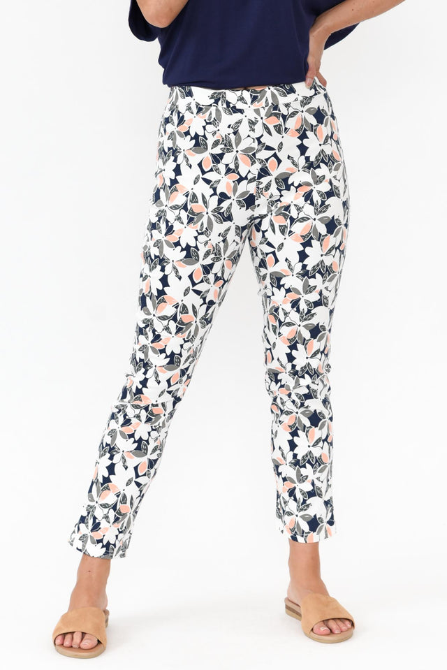 Milo Navy Floral Stretch Pant   alt text|model:Ashleigh;wearing:/US 6