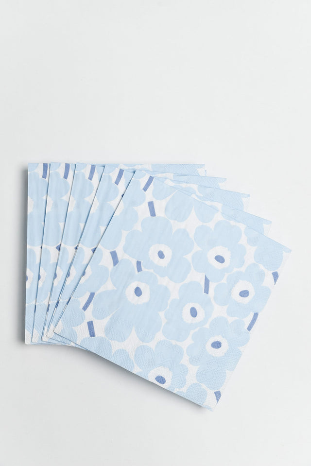 Mini Unikko Light Blue Flower Napkins image 1