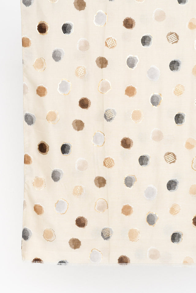 Mino Cream Spot Scarf