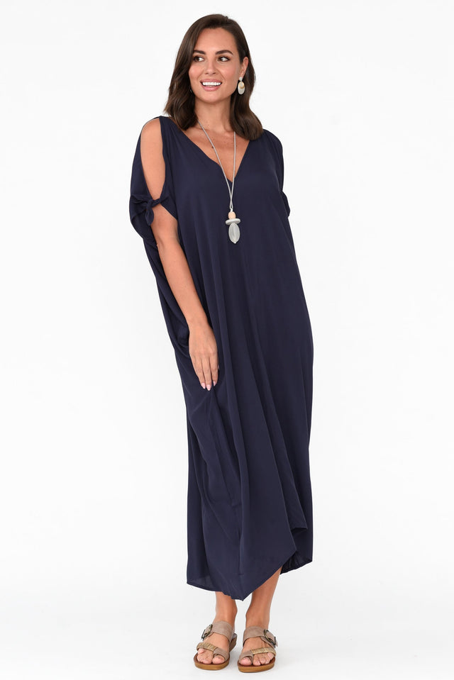 Miranda Navy Cold Shoulder Kaftan