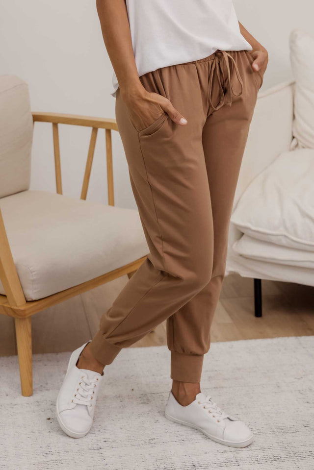 Mocha Cotton Everyday Tie Pants