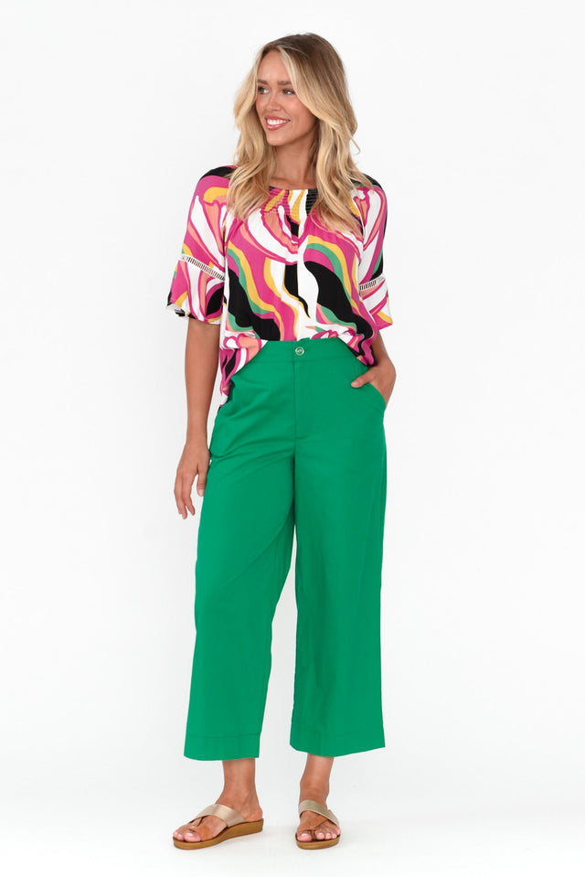 Montague Green Cotton Crop Pants image 7