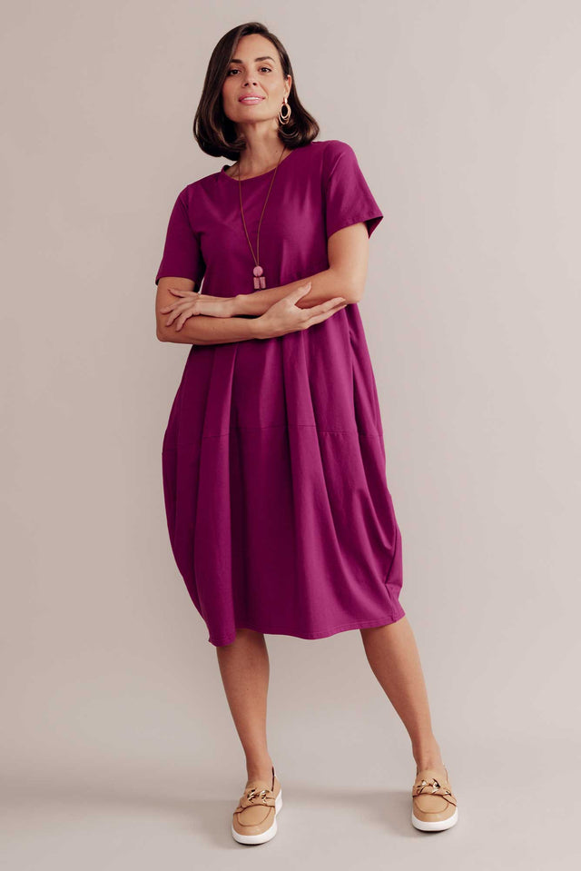 Morgan Fuchsia Diagonal Seam Dress image 1