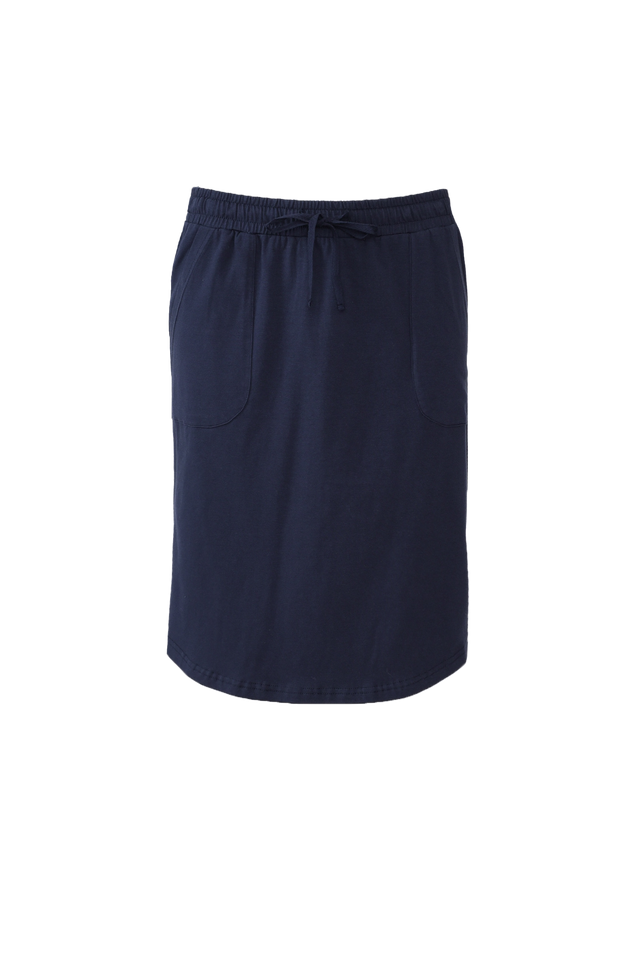 Navy Cotton Drawstring Skirt image 2