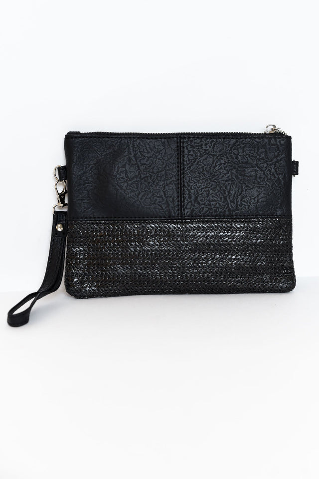 Nala Black Woven Crossbody Bag image 1